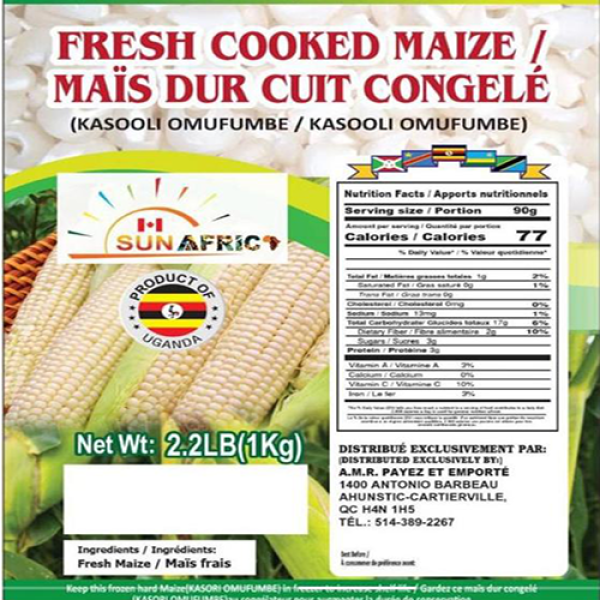 Fresh cooked maize