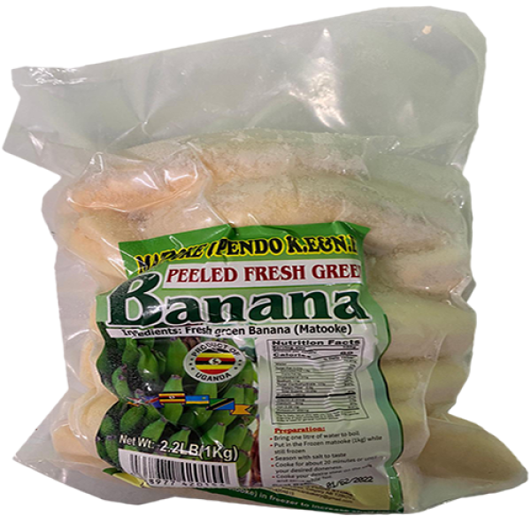 Peeled Fresh green Banana